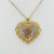 Gold vermeil sterling silver rhinestone heart necklace SKU-809