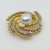 Gold Filled 12.5mm freshwater pearl & cubic zirconia brooch SKU-887