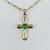 10k yellow gold Colombian emerald cross pendant SKU-1995