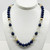 Vintage 14k Gold filled lapis lazuli & rock crystal bead necklace SKU-1126