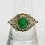 Sterling silver emerald & rose cut diamond ring  SKU-967
