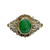 Sterling silver emerald & rose cut diamond ring  SKU-967