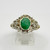 Sterling silver emerald & rose cut diamond ring  SKU-967