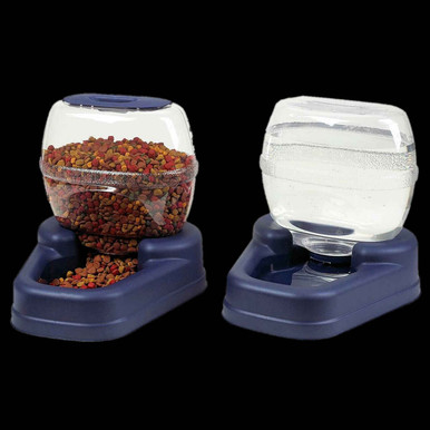 Bergan Petite Gourmet Combo Pack Pet Feeder and Waterer Blue