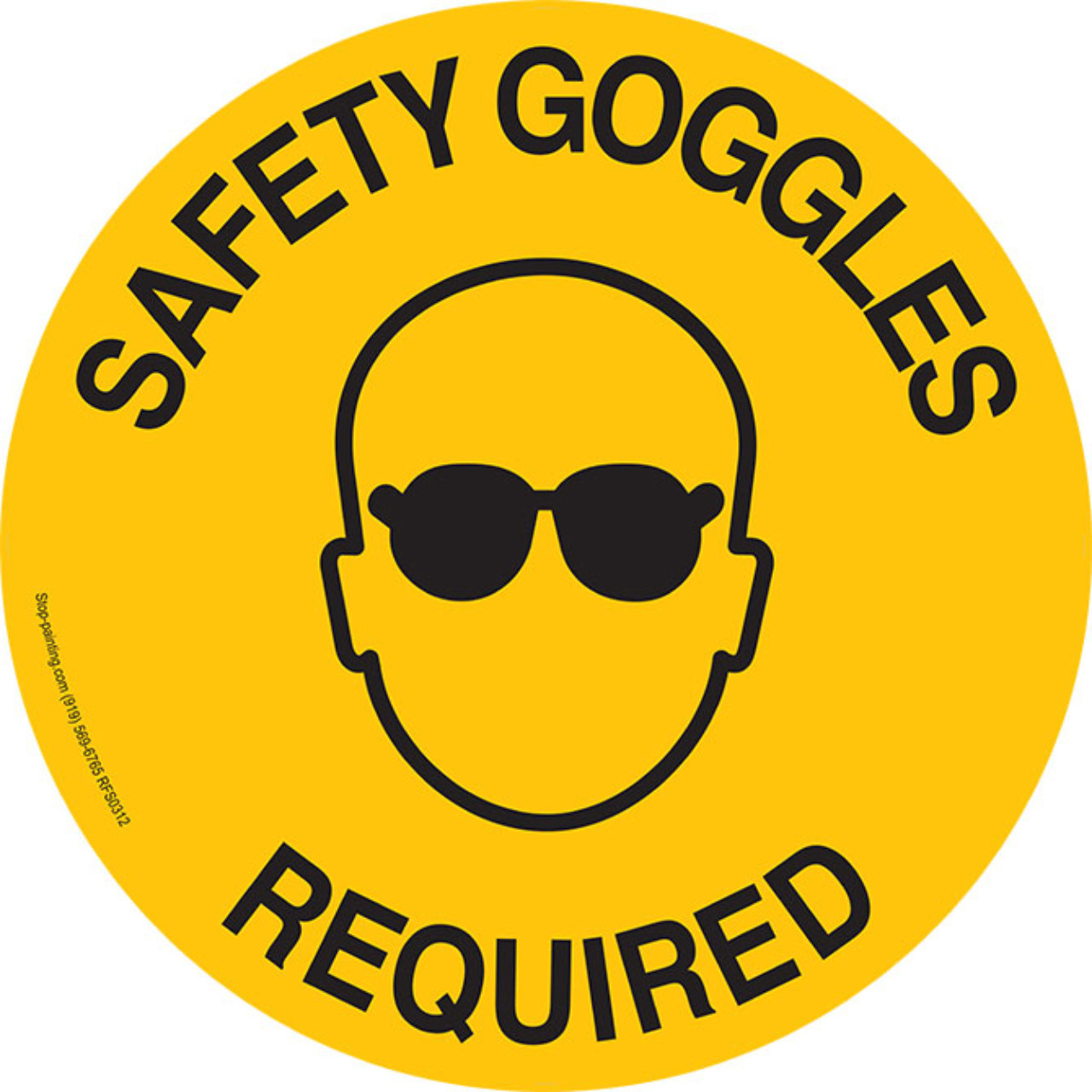 Safety Goggles Required Floor Sign Stop
