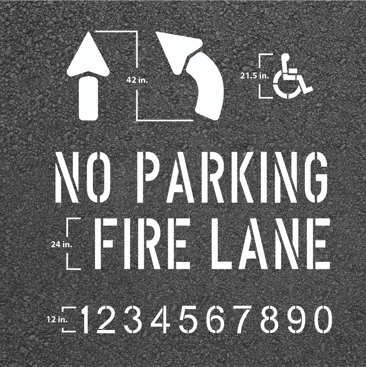 Parking Stencil Kit, Standard 9 item