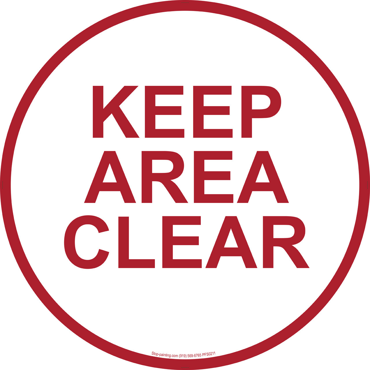 Keep Area Clear Floor Sign | Stop-Painting.com