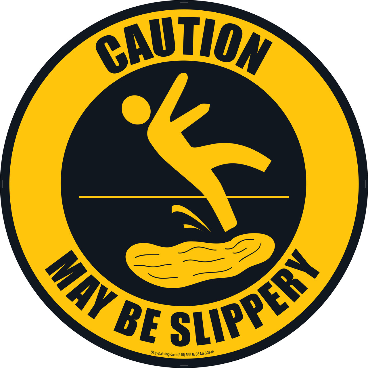 Caution May Be Slippery Floor Sign Stop Painting Com