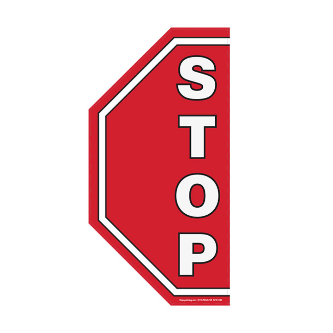 stop half octagon 1475 x 725 floor sign stop paintingcom