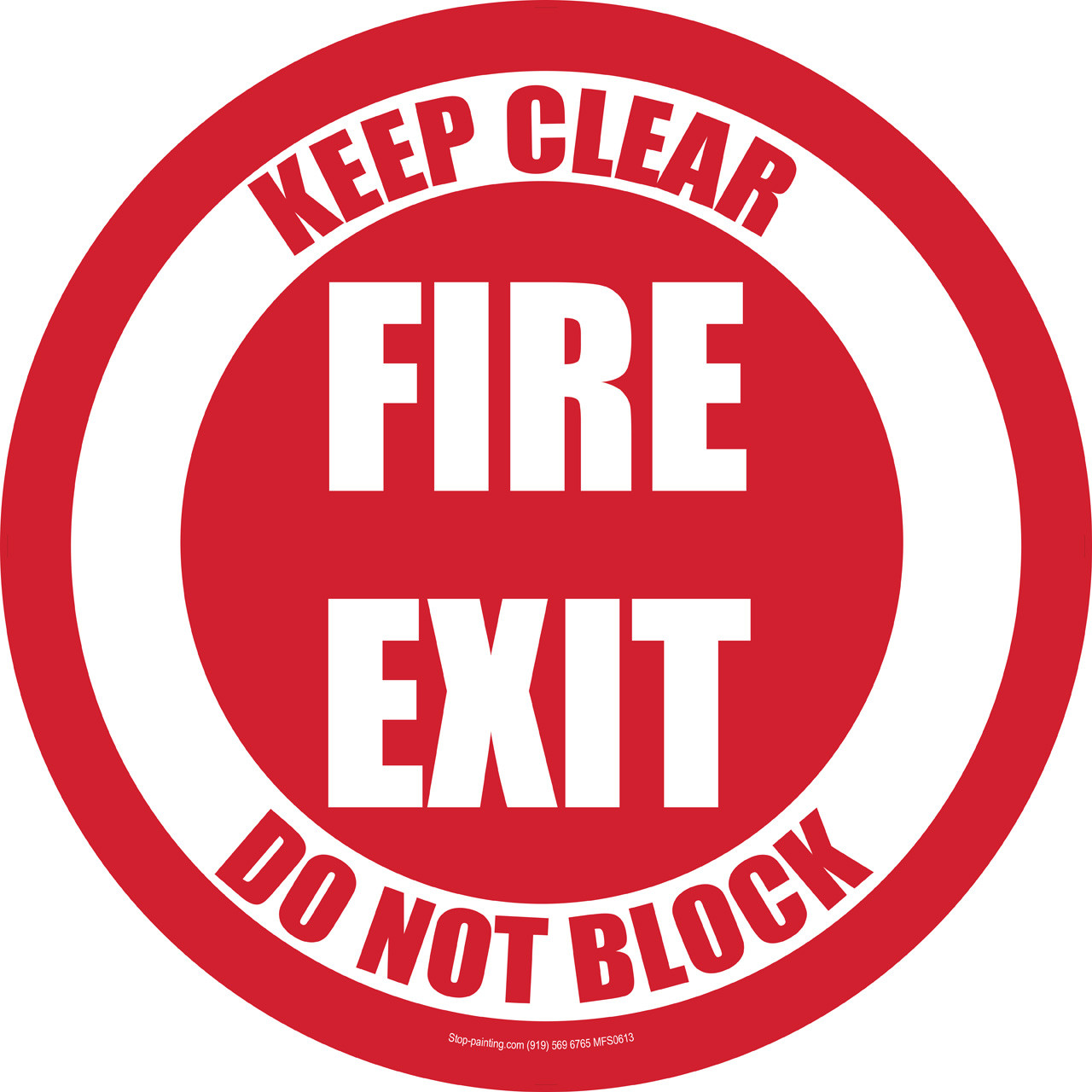 Fire Exit Floor Sign 'Keep Clear Do Not Block'