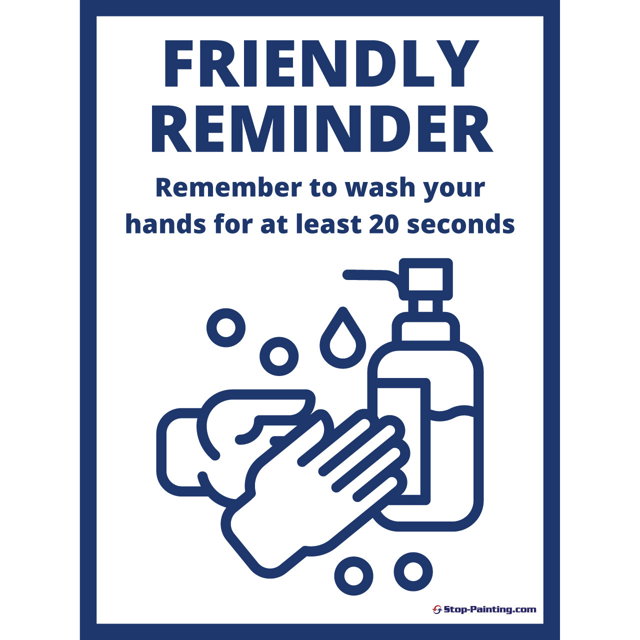 Wash Your Hands - Friendly Reminder Wall/Door Sign - 18 x 24 - Self  Adhesive Vinyl