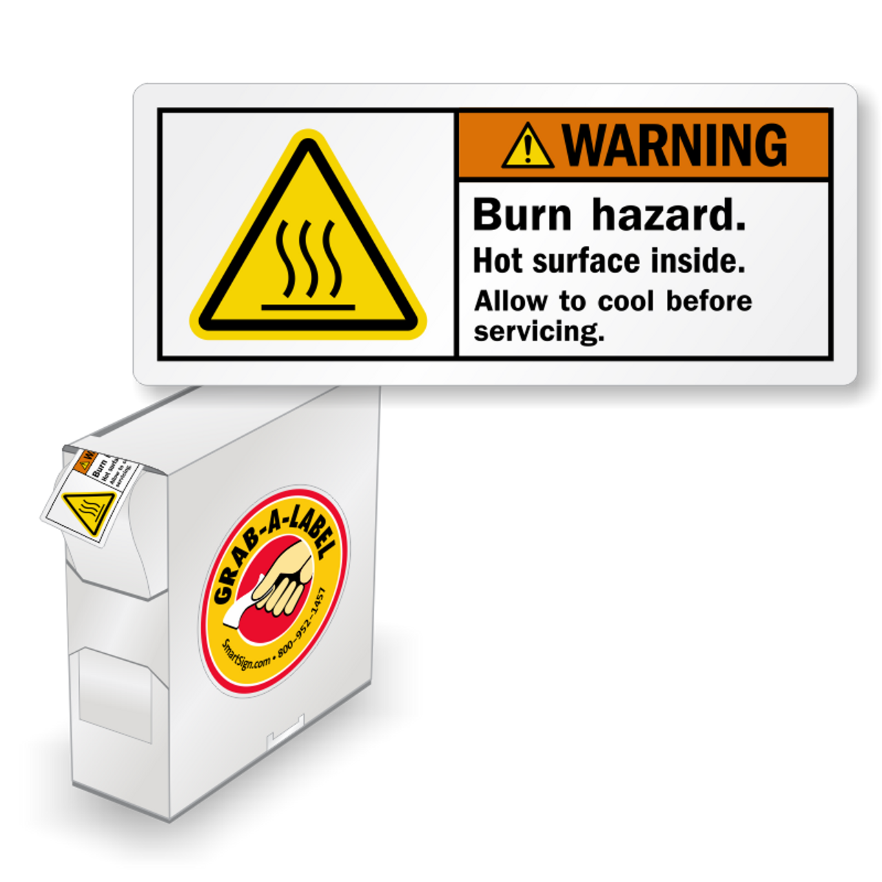 2 x 1 HOT Warning Stickers