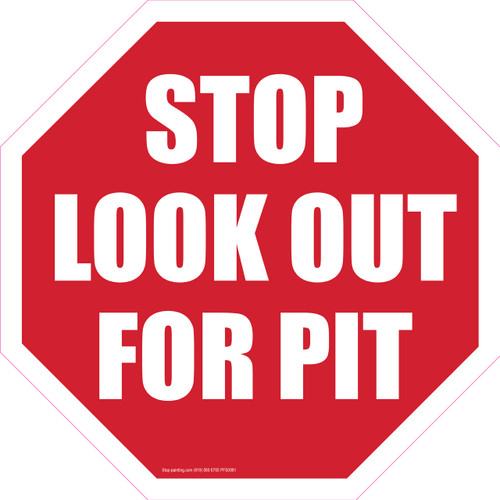 stop look out for pit floor sign stop paintingcom