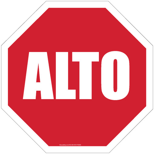 Spanish Alto Stop Floor Sign
