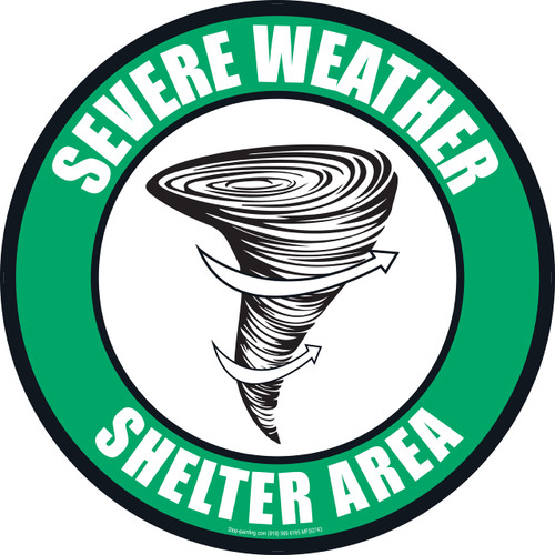 Severe Weather Shelter Area Floor Sign Severe Weather Shelter Area Floor Sign