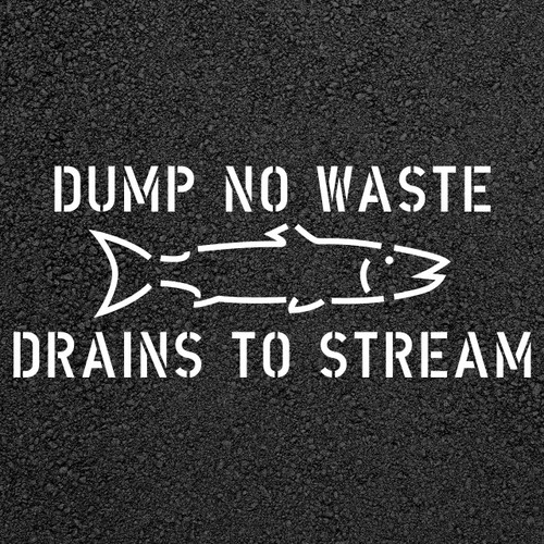 Drains To Stream Stencil - 24" x 12" Drains To Stream Stencil - 24" x 12"