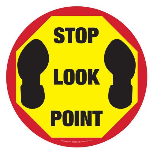 17.5" Stop Look Point Rubber Floor Sign 17.5" Stop Look Point Rubber Floor Sign