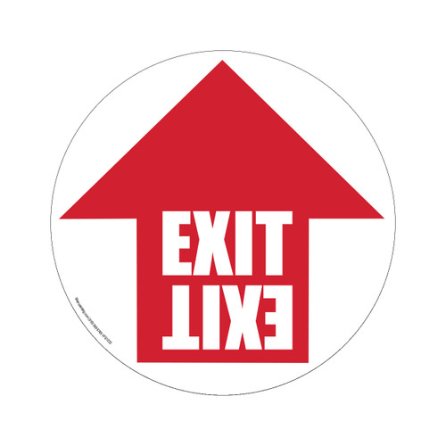 Red & White Exit Arrow Floor Sign 17.5'' - Vinyl Red & White Exit Arrow Floor Sign 17.5'' - Vinyl