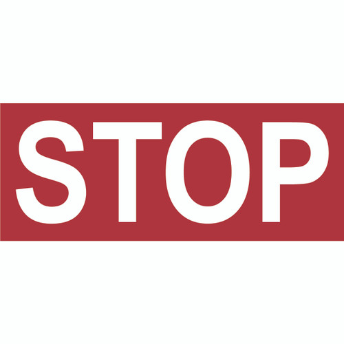 STOP - Floor Sign - 60" X 24" - Vinyl - Red Bkgd, White Text