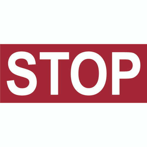 STOP - Floor Sign - 60" X 24" - Rubber - Red Bkgd, White Text