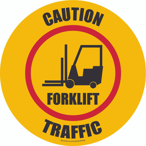 Caution Forklift Traffic Floor Sign 17.5'' - Rubber Caution Forklift Traffic Floor Sign 17.5'' - Rubber
