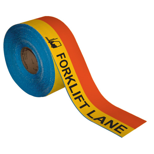 Superior Mark® Bilingual Repeating Message Floor Tape - "Forklift Lane/Carril De Montacargas" - Split Tape Design Superior Mark® Bilingual Repeating Message Floor Tape - "Forklift Lane/Carril De Montacargas" - Split Tape Design