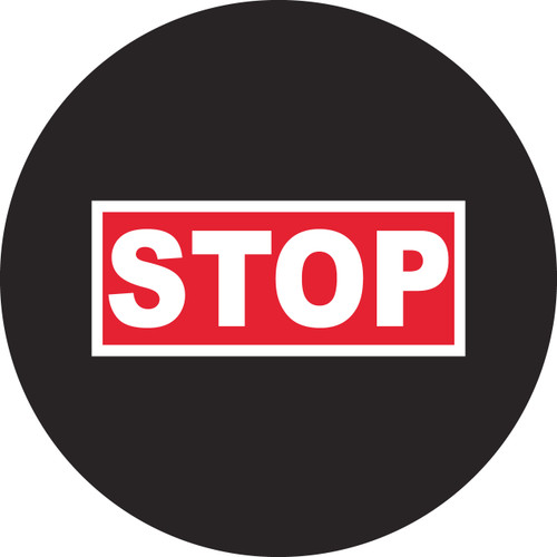 STOP Rectangular Framed Bogo-Red Sign/White Frame