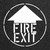FIRE EXIT (with arrow) Stencil