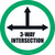 3-Way Intersection Floor Sign