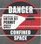 Danger Confined Space-Enter By Permit Only Floor Sign