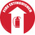 Fire Extinguisher Arrow Floor Sign - Red Background