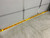Superior Mark® Floor Tape - 4'' x 100' - UNEVEN SURFACE WHEN DOCK PLATE RAISED - Red Text/Yellow Bkgd w/LINER