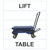 Lift Table Superior® Mark Floor Sign - 18" x 20" - Black Text/White Bkgd/Blue Cart