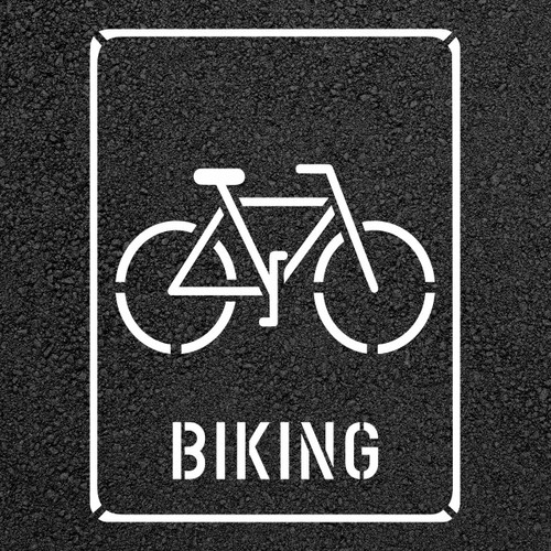Biking Sign Stencil - Main Image
