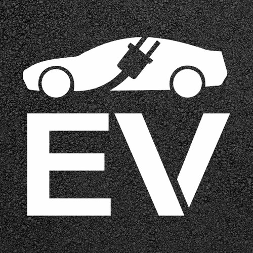 Ev Charging Station With Plug Stencil