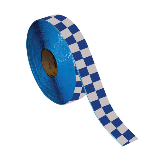 Superior Mark® Blue/White Checkerboard Hazard Floor Tape