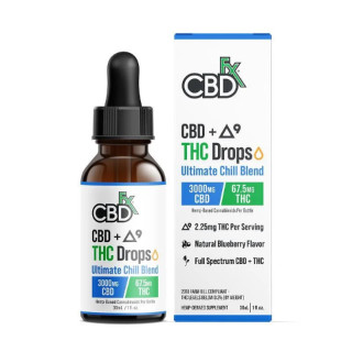 CBD + Delta 9 Ultimate Chill Blend Drops By CBDfx 3000MG 30ML *Drop Ship* (MSRP $99.99)