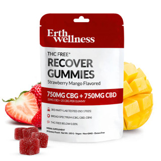 THC-Free CBG Recover Gummies by Erth Wellness 1500MG 30ct (Display of 6) *Drop Ship* (MSRP $29.99)