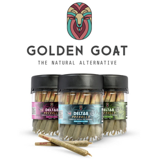 Delta 8 Pre-Rolls 100mg 50ct by Golden Goat CBD *Drop Ship* (MSRP $4.00 Each)