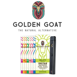 Delta 8 Disposable Vape 2000mg (Pack of 5) by Golden Goat CBD *Drop Ship* (MSRP $25.00 Each)
