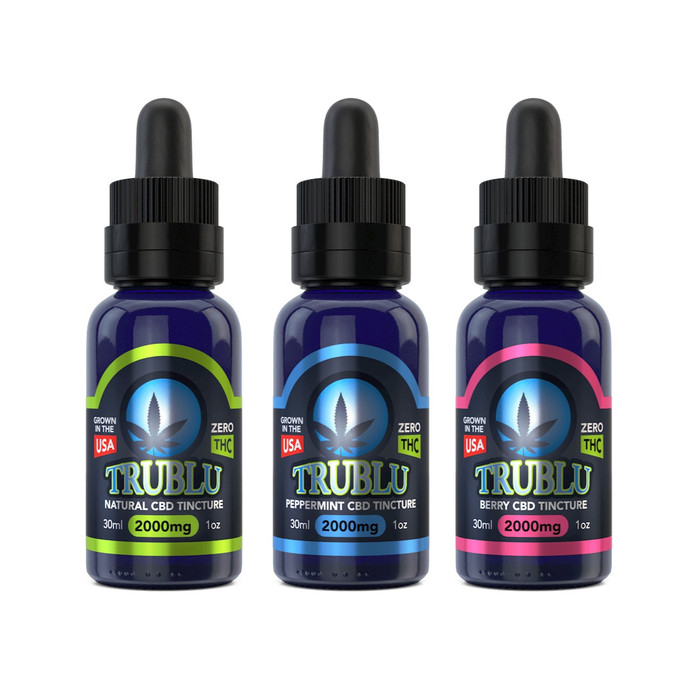 TruBlu - CBD Tinctures By Blue Moon Hemp 2000MG 30ML *Drop Ship* (MSRP $69.99)