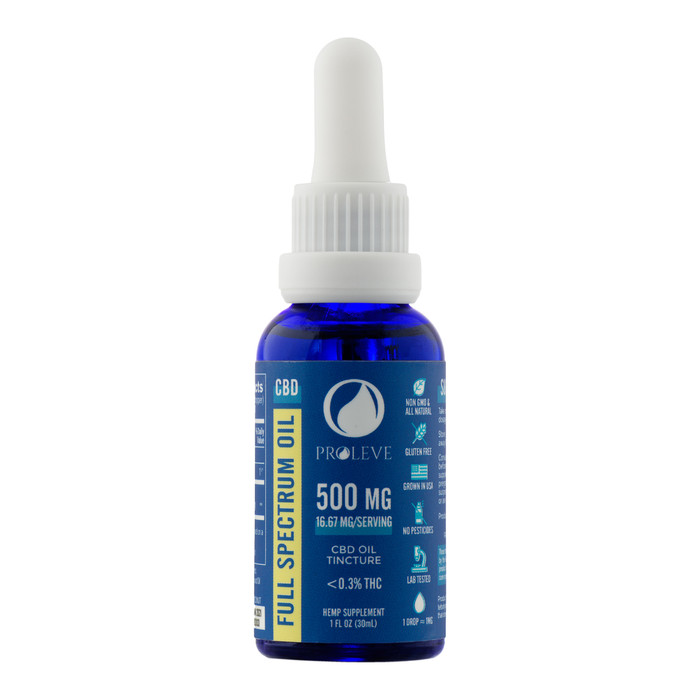 Full Spectrum CBD Oil Tincture By Proleve CBD 500MG 30ML *Drop Ship* (MSRP $34.99)