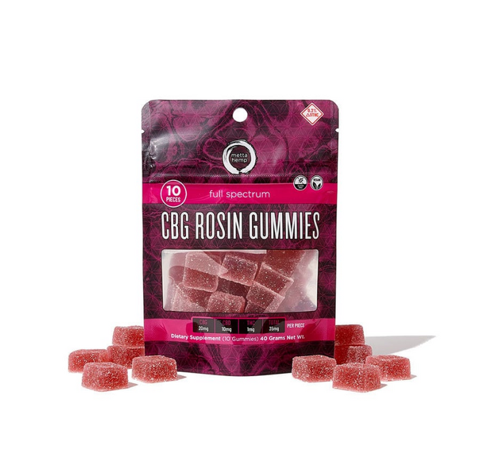 CBG Rosin Gummies: Full Spectrum By Metta Hemp Company 250MG (Pack of 10) *Drop Ship* (MSRP $14.99 Each)