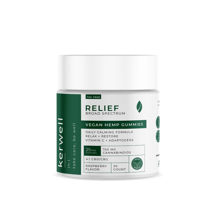 Broad Spectrum CBD Relief Gummies By Kerwell 750MG 30CT *Drop Ship* (MSRP $44.99)