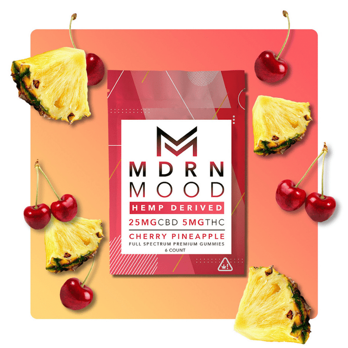 Full Spectrum (25MG CBD + 5MG D9) Gummies by MDRN MOOD 6ct Bag (Display of 15) *Drop Ship* (MSRP $13.99 Each)