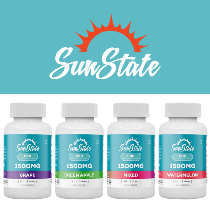 CBD Broad Spectrum Gummies 30ct 1500mg by Sun State Hemp *Drop Ship* (MSRP $39.99)