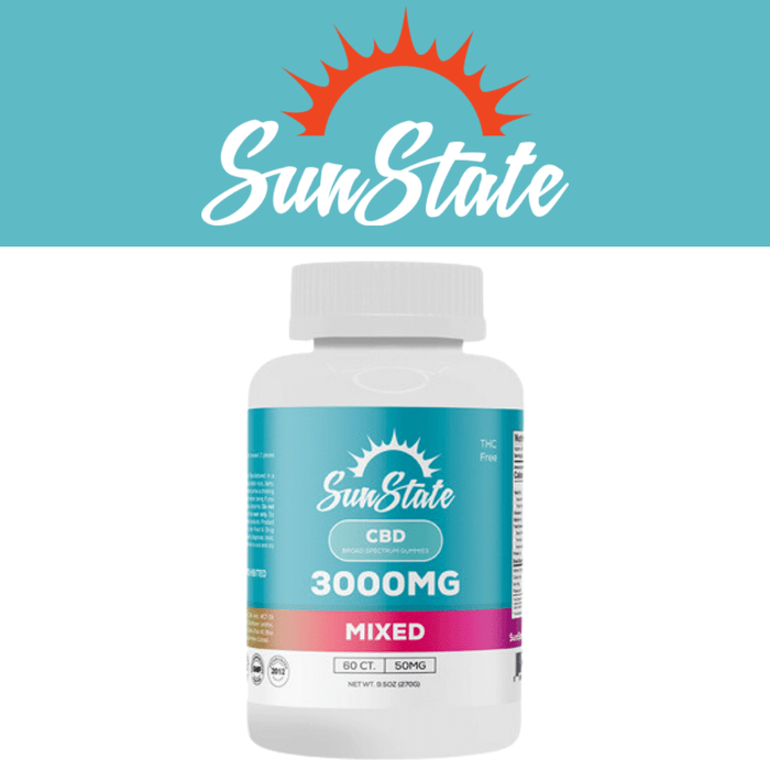 CBD Broad Spectrum Gummies 60ct 3000mg by Sun State Hemp *Drop Ship* (MSRP $49.99)