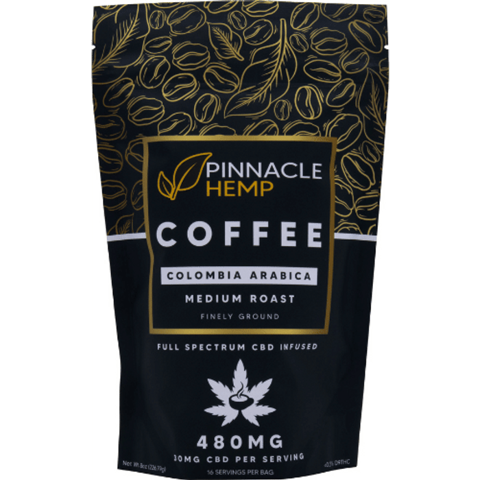 Full Spectrum CBD Ground Coffee 480mg by Pinnacle Hemp *Drop Ship* (MSRP $29.99)