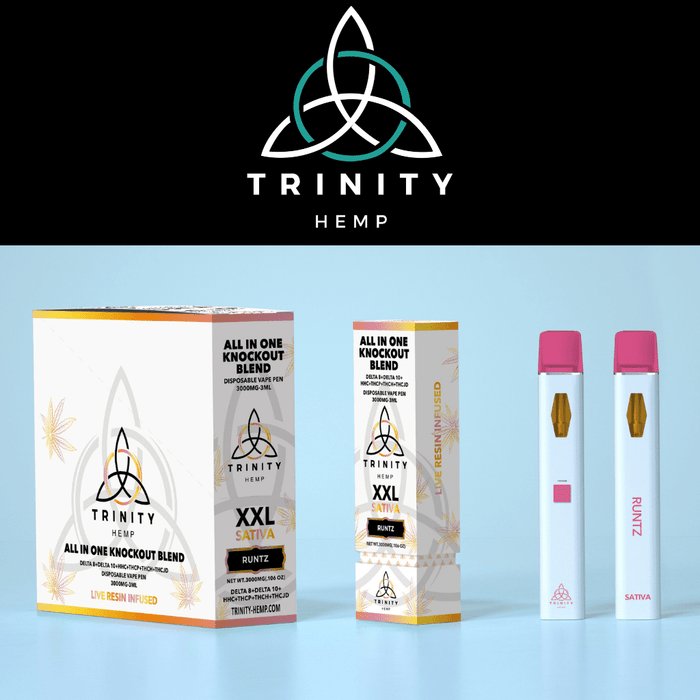 The XXL 3g AIO Knockout Blend Disposable (Pack of 5) by Trinity Hemp *Drop Ship* (MSRP $58.99 Each)