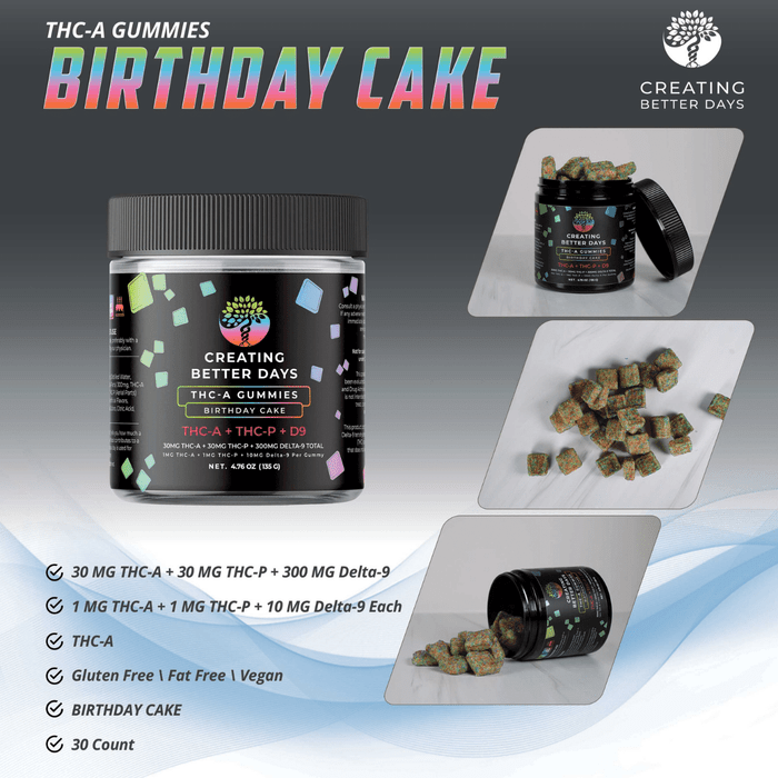 THCa+THCp+D9 Gummies 360mg 30ct (Pack of 6) by Creating Better Days *Drop Ship* (MSRP $35.00 Each)